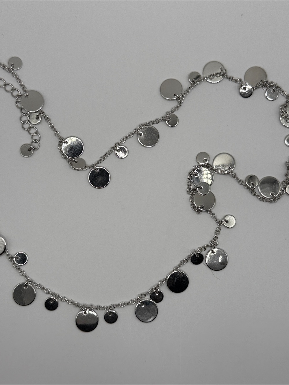 Shimmering Silver Disc Necklace